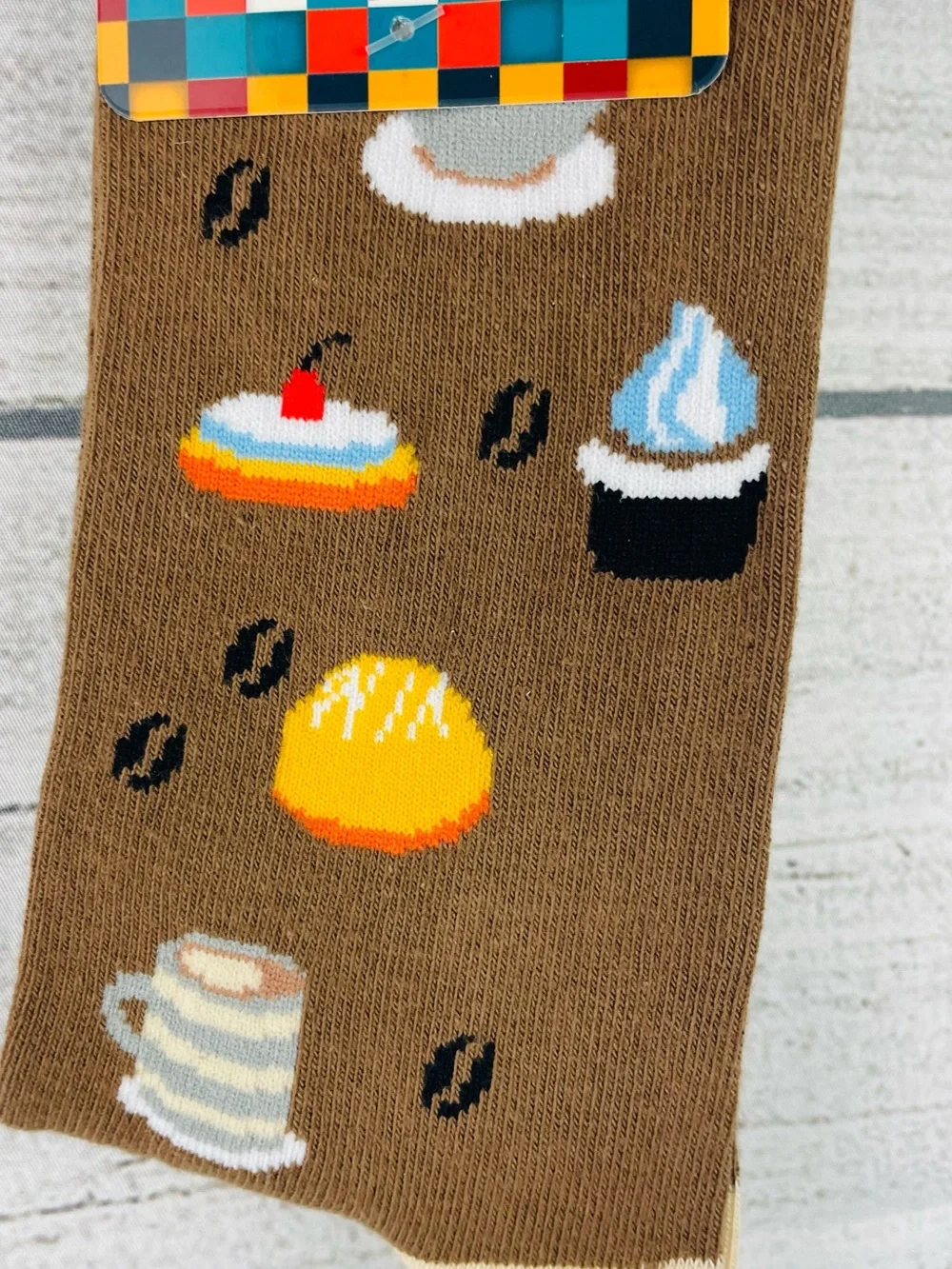 Socks n Socks Mens One Size Breakfast Food Theme Crew Socks - NEW